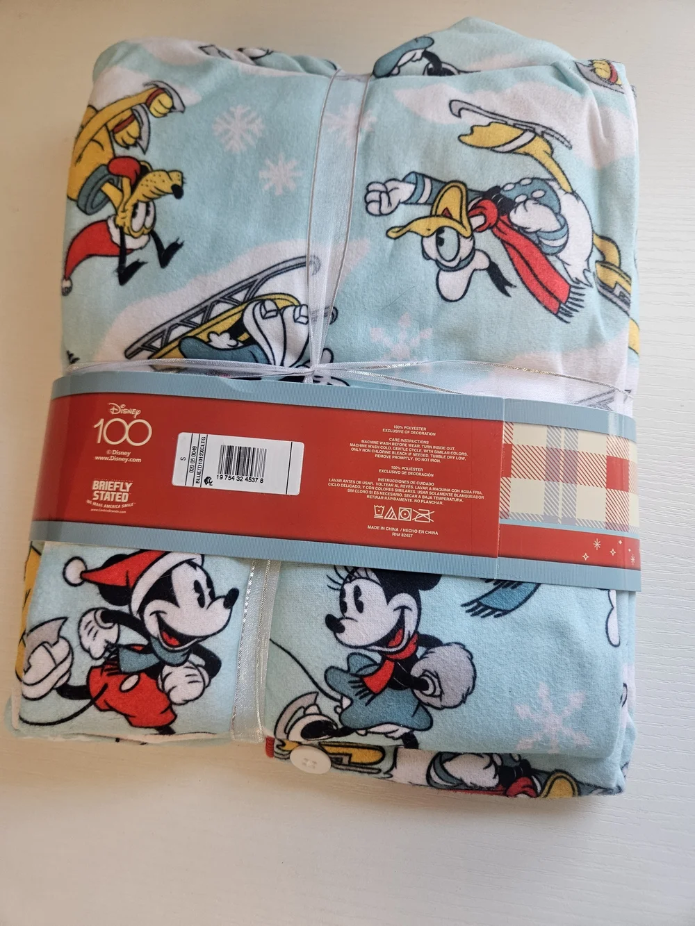 Disney Light Blue Mickey & Friends Fleece 2-Piece Pajama Set with Red Trim - Picture 3 of 6